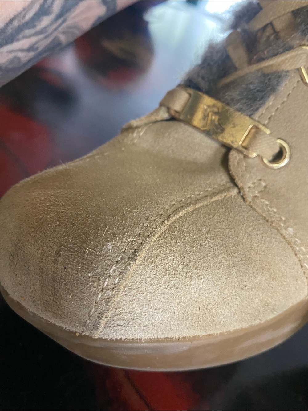 VINTAGE Report brand "Bratz" or "Y2K" lace up boots TAN Suade SIZE 9 - Picture 15 of 16